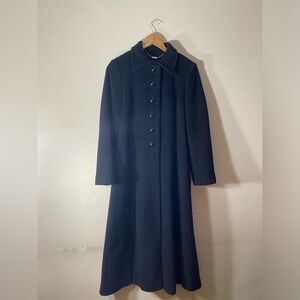 Black Wool Cashmere Blend Overcoat